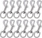Hanlongyu 12 Pcs Swivel Snap Hooks, Metal Heavy Duty Dog Leash Clasp, Stainless Steel Multipurpose Keychain Clip