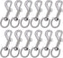 Hanlongyu 12 Pcs Swivel Snap Hooks, Metal Heavy Duty Dog Leash Clasp, Stainless Steel Multipurpose Keychain Clip