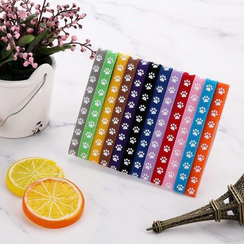 Newborn Puppy Collars, 12 Pcs Adjustable Super Soft Nylon Whelping Collars for Newborn Puppies, Dog Identification Bands