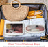 Set 2, Transparent Cosmetic Bags of Waterproof Travel Toiletry Storage, Leather Makeup Brush Organizers with Clear