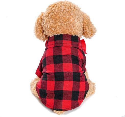 3 Pack Cute Plaid Dog and Cat Shirt, Dog Shirts for Medium Dogs and Cats, Birthday Party and Holiday Photo