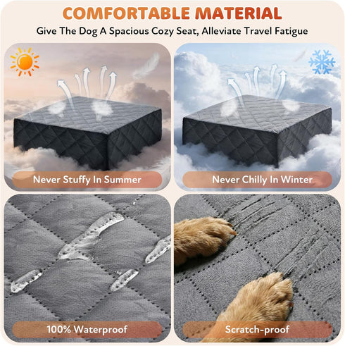35 lbs, Dog Car Seat for Small Medium Dogs, Dog Booster Seat with Thick Comfort Foam for Pets Up to Washable
