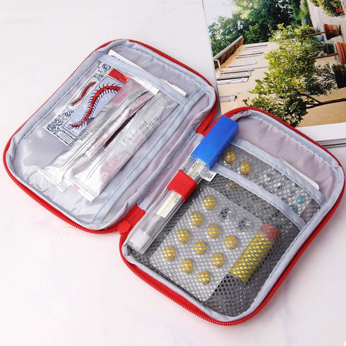 JIAKAI 2 Packs First Aid Bag, Empty Mini Portable Medical Pouch for Outdoor Camping Hiking Travel Emergency