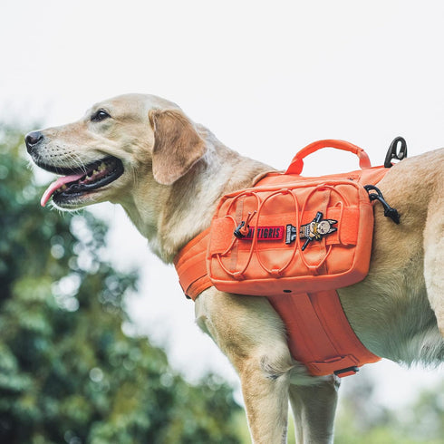 OneTigris Dog Backpack for Medium & Large Dogs, Tactical Nylon Pack with Side Pockets for Hiking