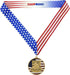 Gold Decade Awards Patriotic Wrestling Medal with Stars and Stripes Neck Ribbon - 1st Place (2.75 Inch Wide)