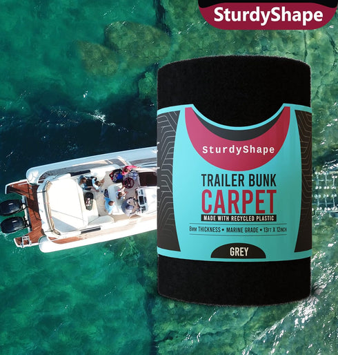SturdyShape Boat Trailer Bunk Carpet Kit - 13ft x 12in 25oz Marine Carpet for Boat Bunk Board