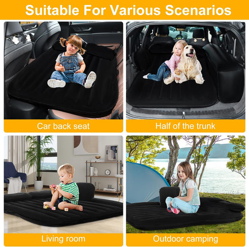 2 Car Air Mattress Portable Car Bed Back Seat Camping Bed Inflatable Dog Bed for Car Universal SUV Camping Mattress