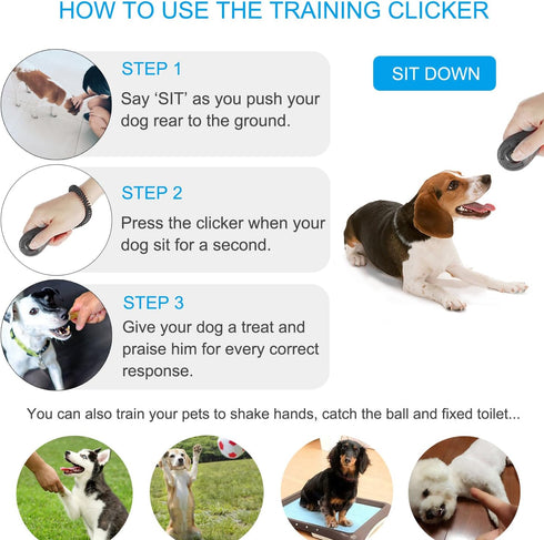 Clicker Training for Dogs, 4 Pcs Multi-Color Dog Clicker for Training with Wrist Strap, Perfect for Pets