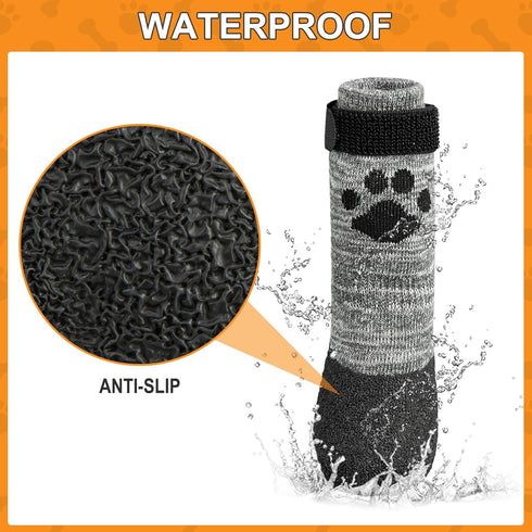 KOOLTAIL Anti Slip Dog Socks for Hot/Cold Pavement, Traction Rain Dog Boots & Paw Protectors for Small Medium Large Dogs