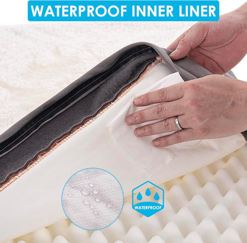 Extra Large Orthopedic Dog Bed, Big Dog Bed with Removable Waterproof Cover, Machine Washable Egg Crate Foam Mat, XL