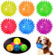 6 Pcs Light Up Spiky Ball Dog Toy, Glow in The Dark Spikey LED Flashing Rubber Dog Balls for Teething, Toss Fetch
