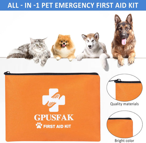 GPUSFAK Dog First Aid Kit - Pet First Aid Kit for Dogs Pet Emergency Kit with Pets First Aid Supplies for Home Camping