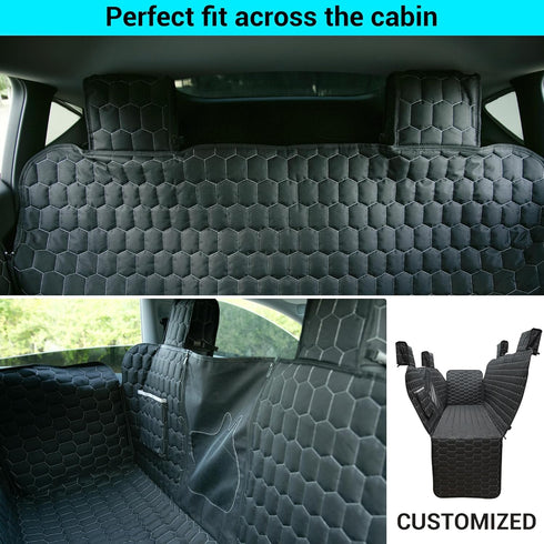 3, 100% Hammock Meginc Dog Seat Covers for Back Seat, Dog Car Seat for Tesla Model Waterproof Pet Seat Cover Protects