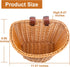 Woven Plastic Bike Baskets, Front D-Shaped Bicycle Basket with 2 Adjustable Leather Straps