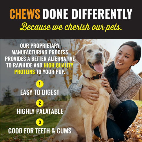etta says! Crunchy Premium Variety Pack Dog Chews – 7" Grain-Free Chews, Made in USA, Easy to Digest (24 Count)