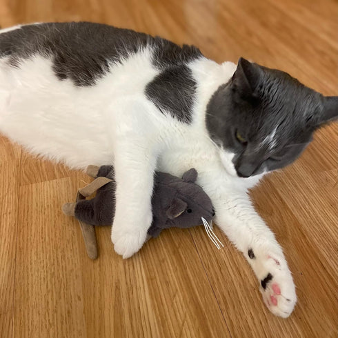 SPOT Big Mouse Bertha Cat Toy with Catnip, Lifelike Plush Mouse, Crinkle Sound, Large 7in Size for Cuddling & Playing