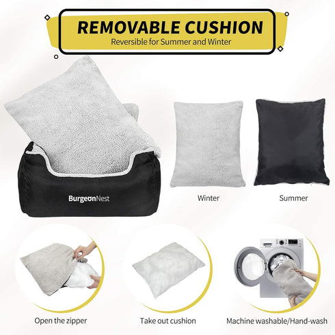 BurgeonNest Dog Car Seat for Small Dogs, Fully Detachable, Washable, Soft Booster Seats with Storage Pockets