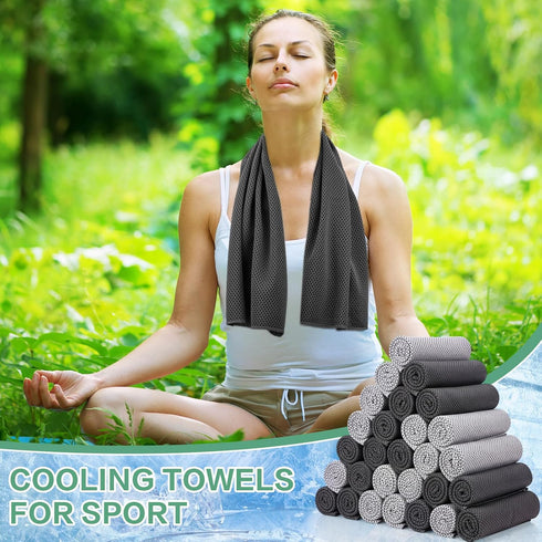 80 32 12 Inch BBTO Pcs x Microfiber Ice Towel, Cooling Cold Towel for Neck and Face Breathable Chilly for Yoga, Sport