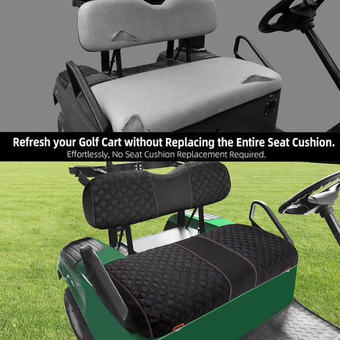 Roykaw Golf Cart Seat Covers, 1680D Oxford Cloth, Universal for EZGO TXT, Backrest Bottom Cover, No Drilling, Washable