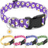 BiPawTi Floral Dog Collars for Large Dogs, Soft Cute Collar with Daisies Charms, Gift for Female Male Dogs (L, Purple)