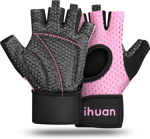 ihuan Breathable Weight Lifting Workout Gym Gloves: Fingerless Exercise Wrist Support |