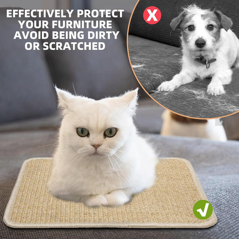 2 Pieces Rabbit Scratcher Mat, Natural Sisal Cat Bunny Rabbit Scratching Pad, Rabbit Animal Scratch Pad Rug for Indoor