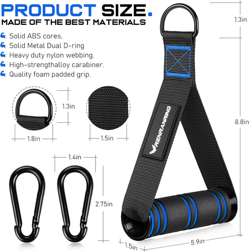 Gym Exercise Handles, Replacement Handle Attachments for Cable Machine Pulleys, Resistance Band and Strength Trainer, Pull Down Workout Accessories, Home Gym Add On Equipment by RENRANRING
