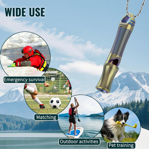 TACRAY Titanium Whistle – Ultra-Loud 120+ dB, Lightweight & Durable, Perfect for Emergency Survival, Hiking, Camping