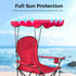 Heavy Duty Canopy Lounge Chair with Sunshade - Ideal for Travel