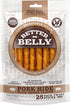 Better Belly Highly Digestible Rawhide Twist Sticks, 25 Count, No Artificial Colors or Flavors
