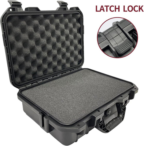 Sutekus Hard Pistol Case, Waterproof Handgun Carrying Case with Foam for Gun Accessories