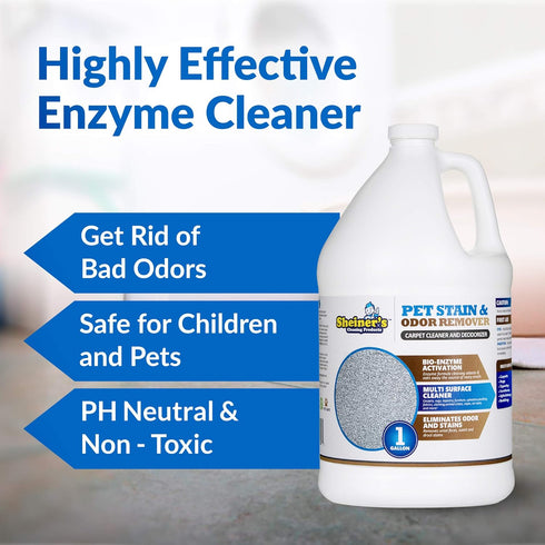 Pet Odor Eliminator - 1 Gallon, Advanced Bio-Enzyme Cleaner and Stain Remover for Dogs and Cats Urine Smells