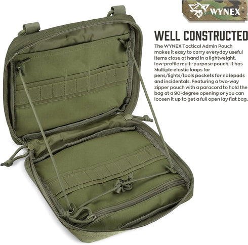 WYNEX Tactical Admin Molle Pouch, Medical EDC EMT Utility Bag Shell Design Attachment Pouches