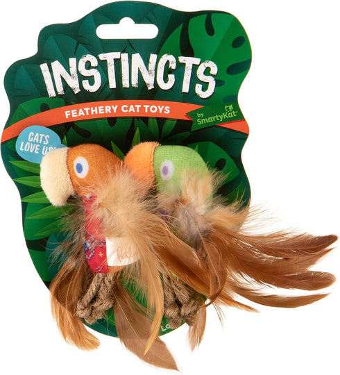 2-Pack 2-Pack Instincts by SmartyKat HappyNip Love Mates Feather Birds Plush Cat Toys, Contains Catnip & Silvervine