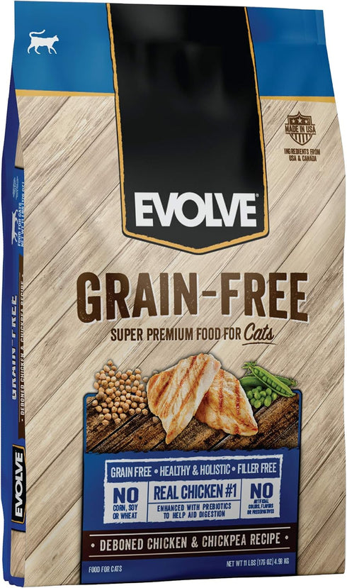 Evolve Grain Free Deboned Chicken, Pea and Vegetable Recipe Cat Food, 11 lb