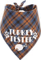 Thanksgiving Bandana for Small Medium Dogs - Turkey Taster Blue Pet Scarf
