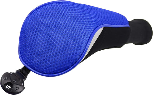 Golf Club Sock Long Neck Mesh Hybrid Putter Headcover with Interchangeable No. Tag