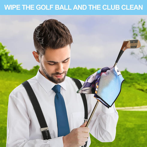 Golf Towel 3 Pcs Funny Golf Club Clean Set for Golf Bags, Funny Gifts for Golf Fans