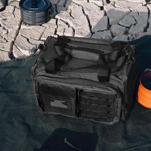 Gun Range Bag for Handguns and Ammo - Tactical Pistol Case, Large Duffle Bags for Shooting Range