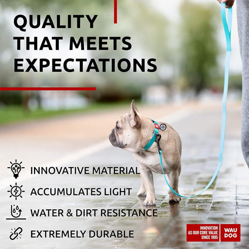WAUDOG Waterproof Dog Leash, 4 Ft / 6 Ft, Anti-Slip for Large, Medium, Small Dogs, Heavy Duty, Water & Dirt-Resistant