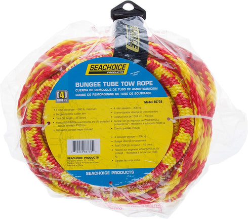 Seachoice 50 Ft. Tube Tow Bungee Rope, Tows Up to 4 Riders
