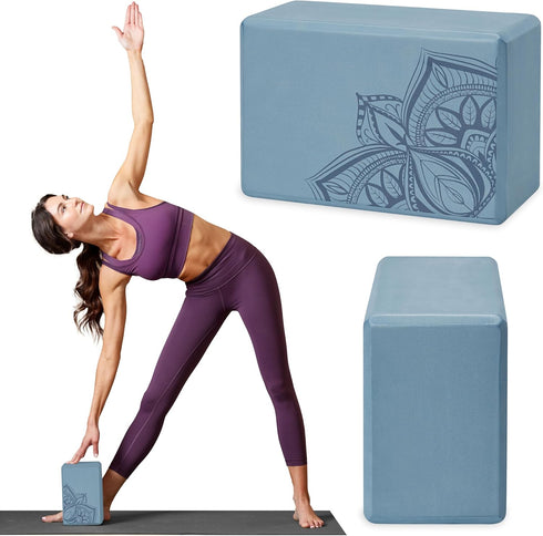 Gaiam Yoga Block - Supportive Latex-Free Eva Foam with Soft Non-Slip Surface for Yoga, Pilates, Meditation Accessories