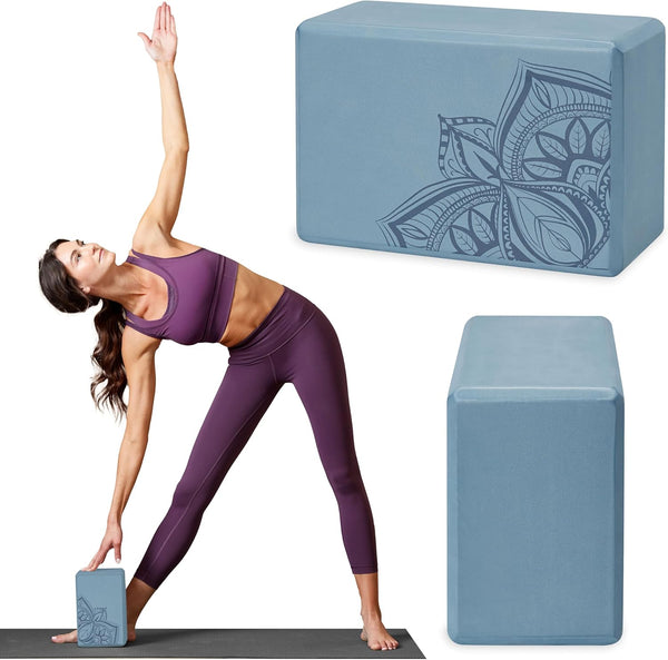 Gaiam Yoga Block - Supportive Latex-Free Eva Foam with Soft Non-Slip Surface for Yoga, Pilates, Meditation Accessories