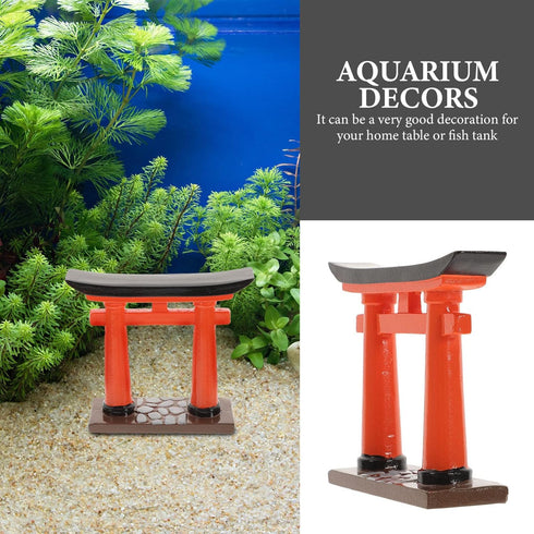 STOBOK Japanese Torii Gate Miniature Shrine Decor for Zen Garden, Aquarium Fish Tank