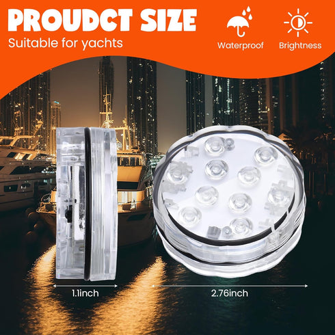 Retisee Marine Waterproof LED Boat Lights, Battery Operated Submersible Interior Lights with Remote