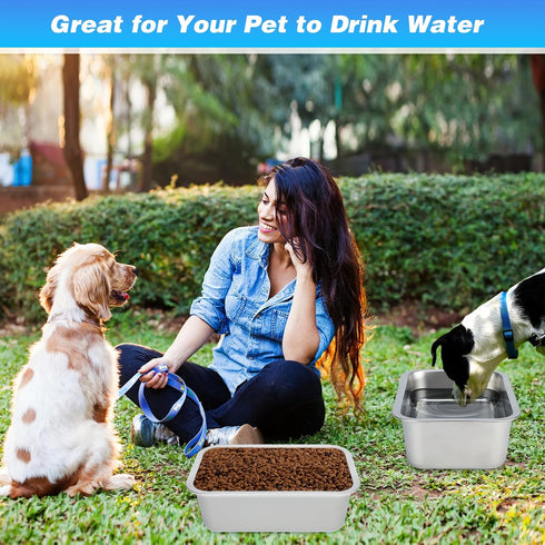 Bwogue Extra Large 2 Gallons Dog Water Bowls, High Capacity Stainless Steel Bowl for Large, X-Large Dogs, 1 Pack