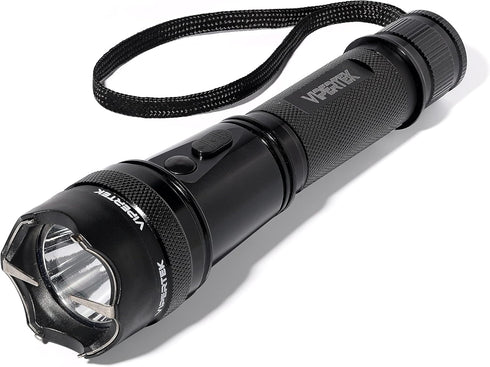 VIPERTEK VTS-195 Heavy Duty Aluminum Stun Gun for Self Defense Rechargeable with LED Flashlight