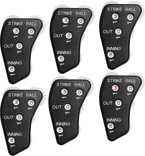 Watayo 4 Wheel Baseball Umpire Clicker, Black Umpire Indicator Gear for Scorekeeper Recording Outs & Innings
