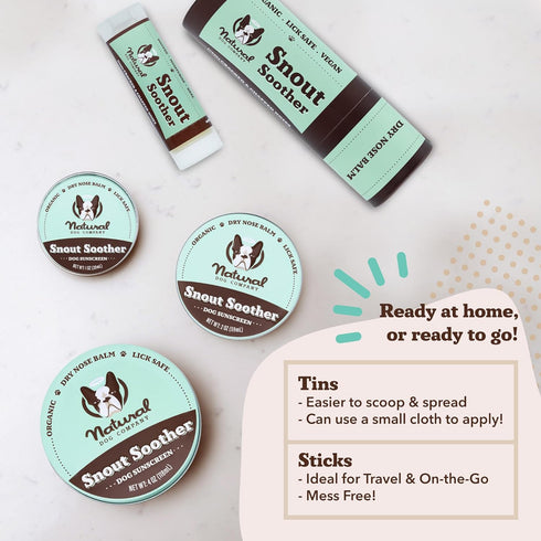 Natural Dog Company Snout Soother - Dog Nose Balm for Dry, Cracked Noses, 2 oz Stick