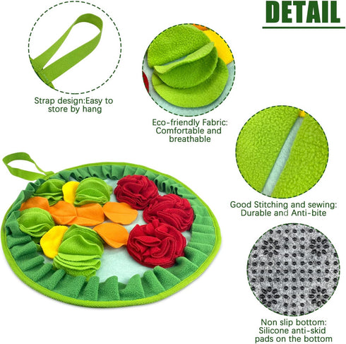 WishLotus Slip-Free Pet Snuffle Mat with Hanging Rope, Snuffle Mat for Dogs to Consume Energy and Relieve Stress, Pet